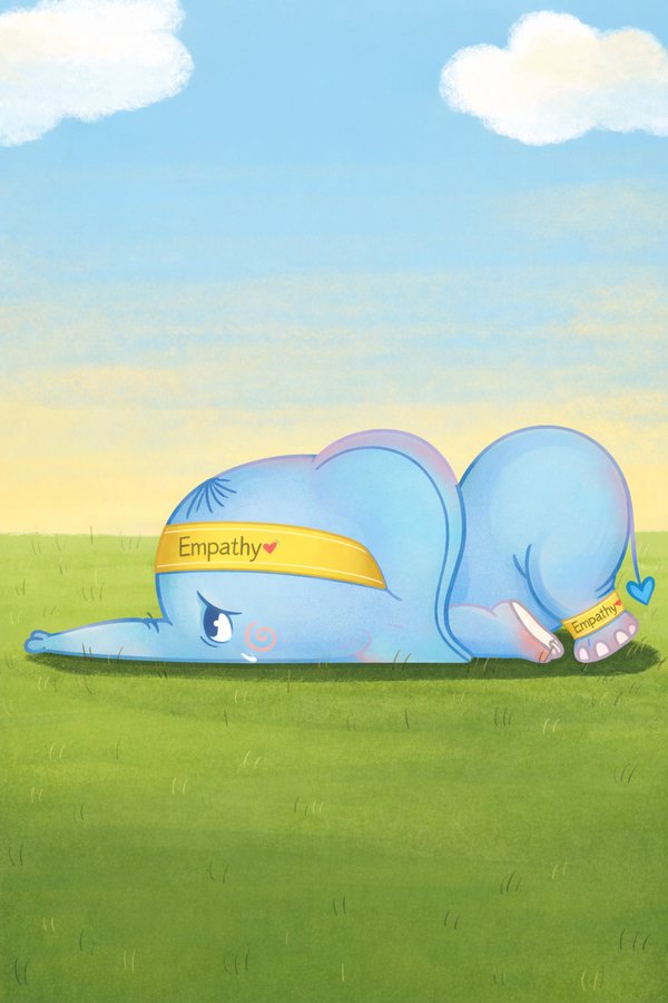 An illustrated feeling card with no words on it